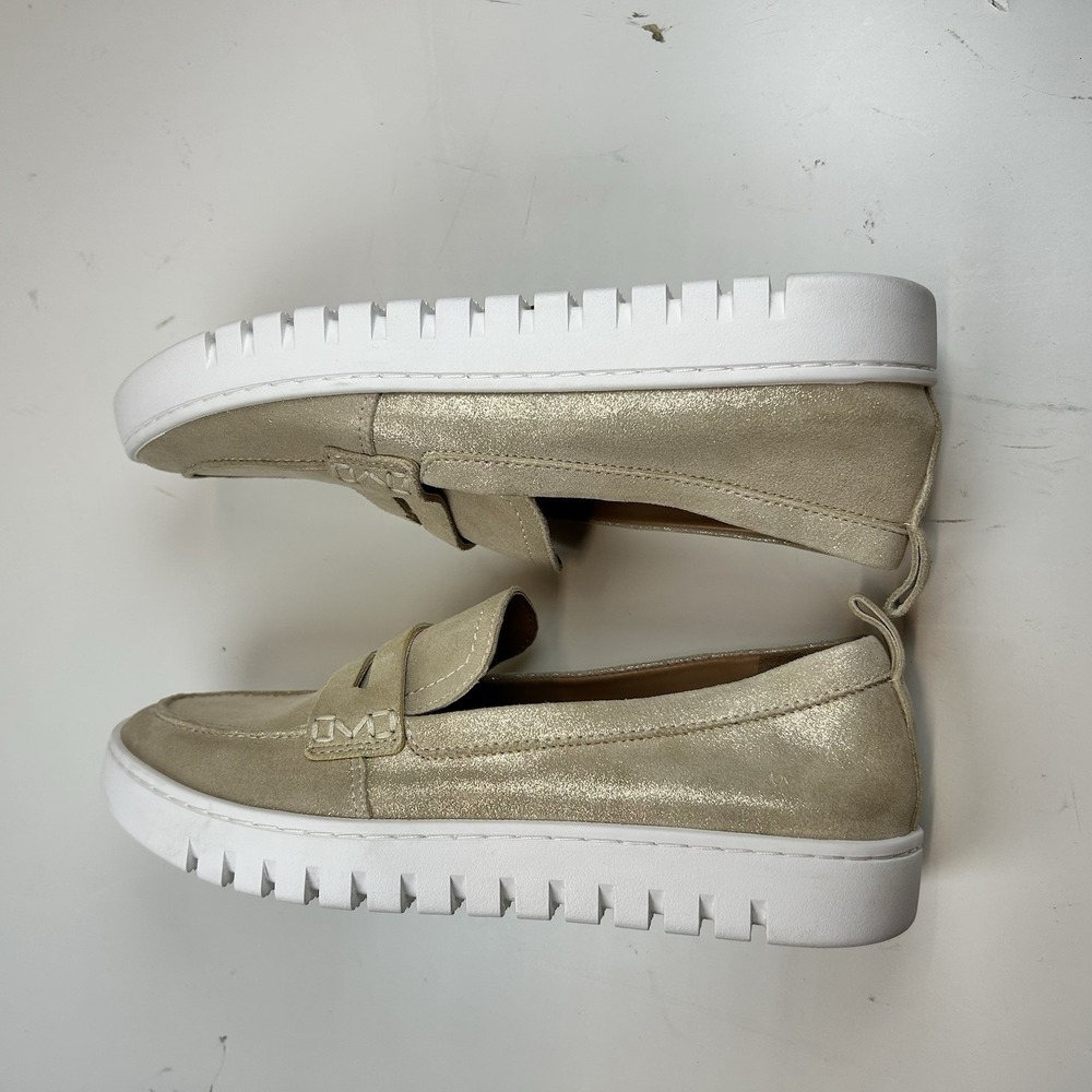 Vionic Uptown Penny Loafers Sz 7 Wide Gold Leather Comfort Slip On Round Toe‎ - Picture 6 of 8